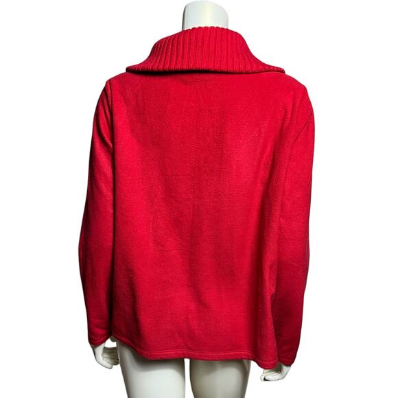 Lands' End Red Fleece Quarter Zip Pullover Size 18-20 Plus Made in Vietnam - Picture 3 of 9